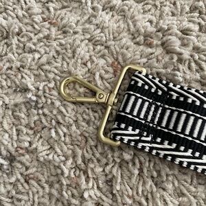 Canvelle Patterned Crossbody Strap Black Jacquard Standard 47” New